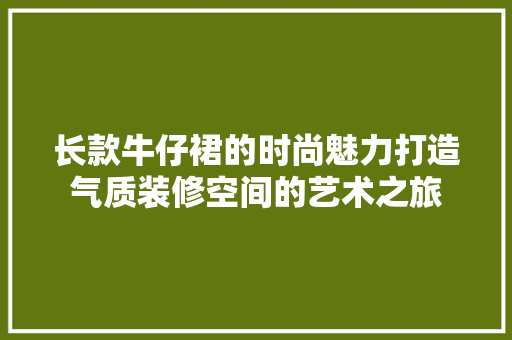 长款牛仔裙的时尚魅力打造气质装修空间的艺术之旅