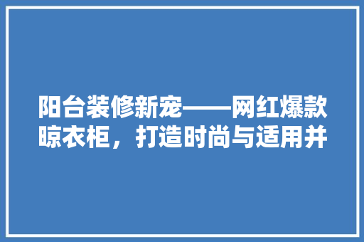阳台装修新宠——网红爆款晾衣柜，打造时尚与适用并存的家居空间