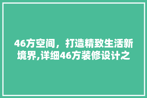 46方空间,打造精致生活新境界,详细46方装修设计之路