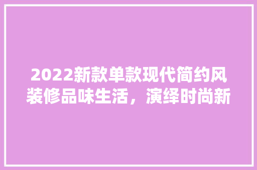 2022新款单款现代简约风装修品味生活，演绎时尚新篇章