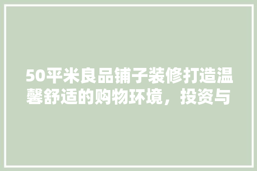 50平米良品铺子装修打造温馨舒适的购物环境，投资与品质并重