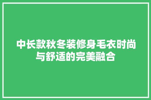 中长款秋冬装修身毛衣时尚与舒适的完美融合