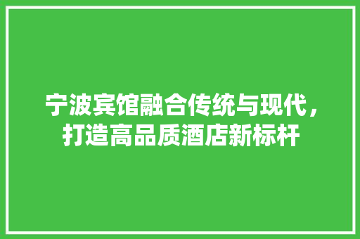 宁波宾馆融合传统与现代，打造高品质酒店新标杆