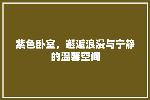 紫色卧室，邂逅浪漫与宁静的温馨空间