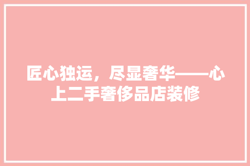 匠心独运，尽显奢华——心上二手奢侈品店装修