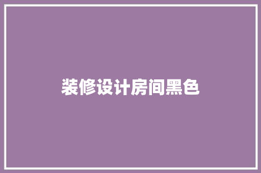 装修设计房间黑色