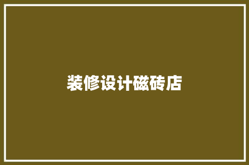 装修设计磁砖店