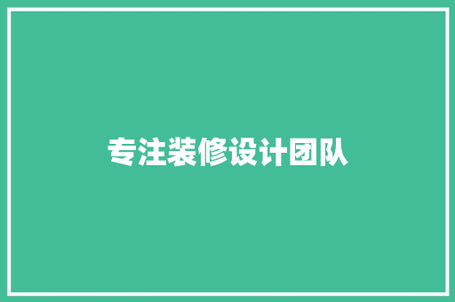 专注装修设计团队
