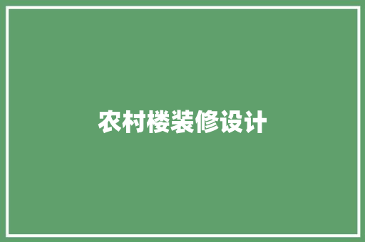 农村楼装修设计