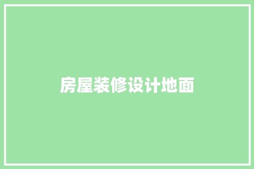 房屋装修设计地面