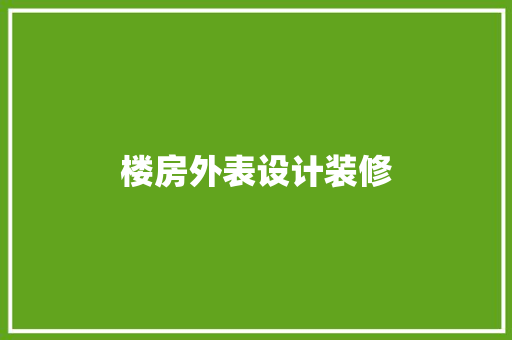 楼房外表设计装修