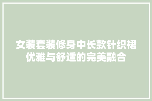 女装套装修身中长款针织裙优雅与舒适的完美融合