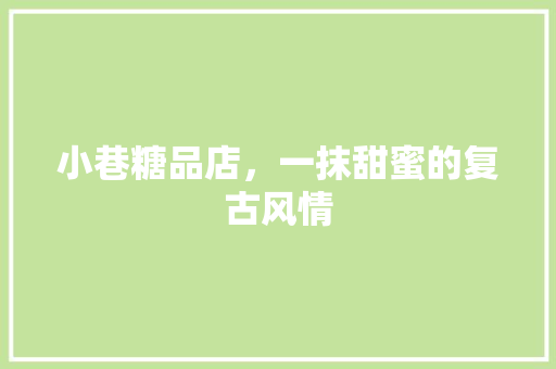 小巷糖品店，一抹甜蜜的复古风情