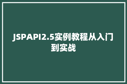 JSPAPI2.5实例教程从入门到实战