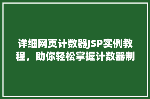详细网页计数器JSP实例教程，助你轻松掌握计数器制作方法  第1张
