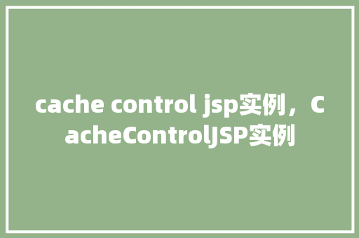 cache control jsp实例，CacheControlJSP实例