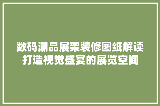 数码潮品展架装修图纸解读打造视觉盛宴的展览空间