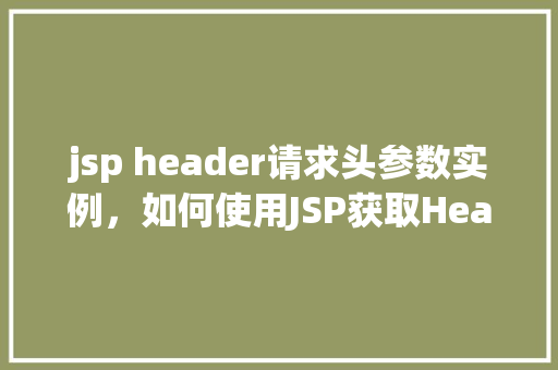 jsp header请求头参数实例，如何使用JSP获取Header请求头参数实例详解