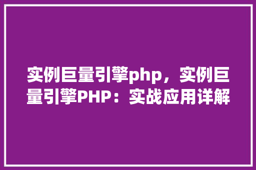 实例巨量引擎php，实例巨量引擎PHP：实战应用详解