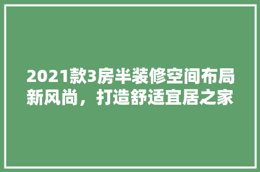 2021款3房半装修空间布局新风尚，打造舒适宜居之家