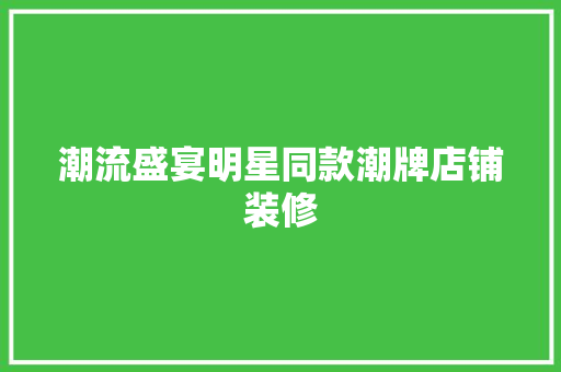 潮流盛宴明星同款潮牌店铺装修