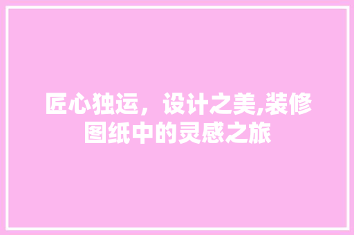 匠心独运，设计之美,装修图纸中的灵感之旅