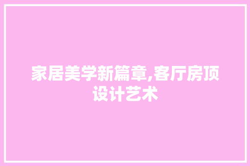 家居美学新篇章,客厅房顶设计艺术