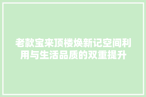 老款宝来顶楼焕新记空间利用与生活品质的双重提升