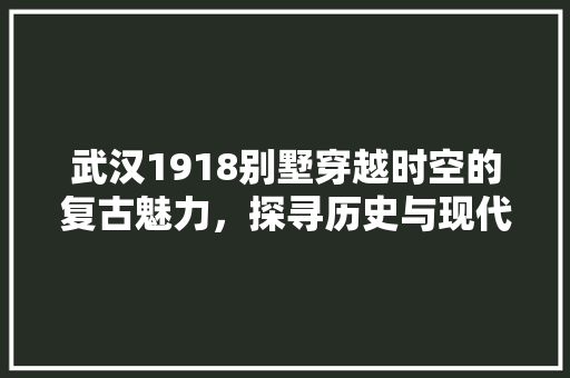 武汉1918别墅穿越时空的复古魅力，探寻历史与现代的完美融合