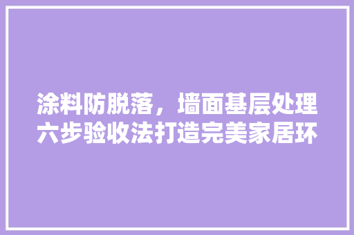 涂料防脱落，墙面基层处理六步验收法打造完美家居环境的关键