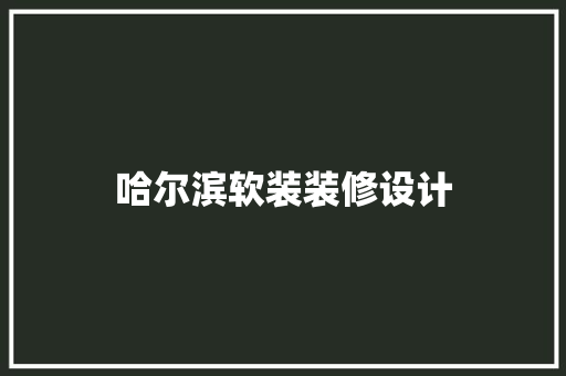 哈尔滨软装装修设计