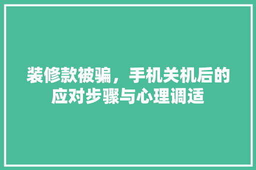 装修款被骗，手机关机后的应对步骤与心理调适