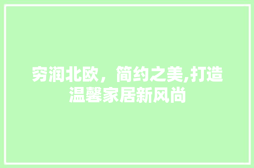 穷润北欧，简约之美,打造温馨家居新风尚  第1张