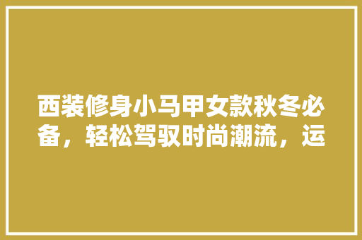 西装修身小马甲女款秋冬必备，轻松驾驭时尚潮流，运费险为您保驾护航